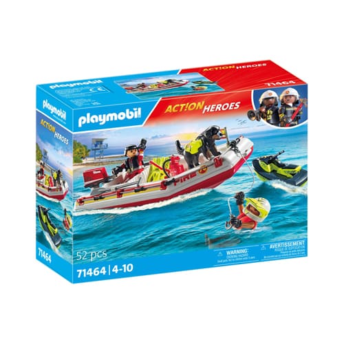 PLAYMOBIL 71464 Action Heroes: Fire Boat with Aqua Scooter