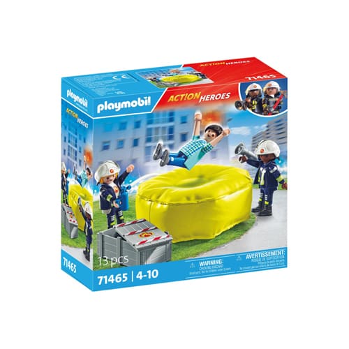 PLAYMOBIL 71465 Action Heroes: Firefighters with Air Pillow