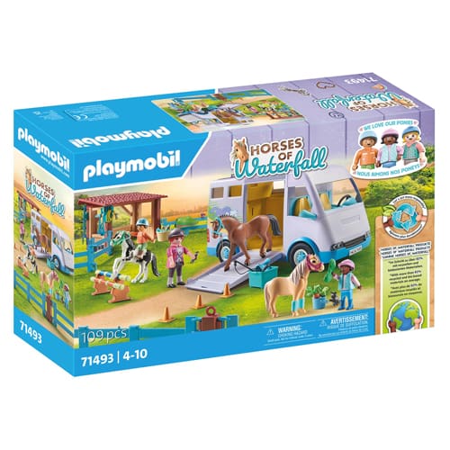 PLAYMOBIL 71493 Horses of Waterfall: Mobile Riding School with Transporter