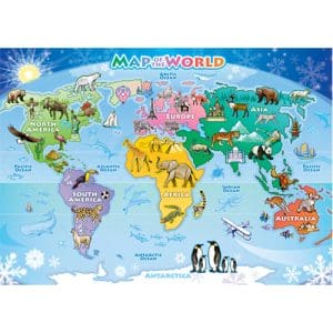 World Map 35 Piece Tray