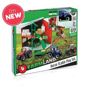 1:43 Farmland Playset Horse Stable With New Holland Tractor