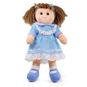 Amelia - Stripey Blue Dress/Light Brown Hair