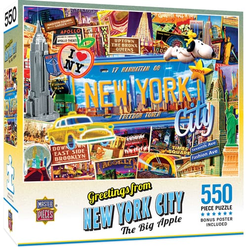 *B Grade* Masterpieces Puzzle: Greetings from New York Puzzle - 550 pieces *B Grade* Masterpieces Puzzle: Greetings from New York Puzzle - 550 pieces