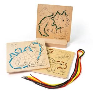 Lacing by Numbers - Dinosaurs