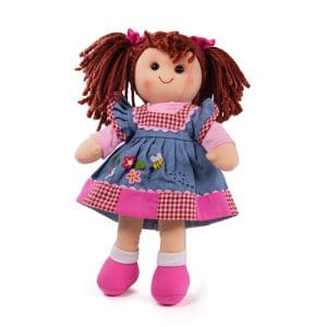 Melody - Brown Hair/Dress with Check Edge
