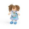 Sarah - Blue Patchwork Dress/Brown Hair