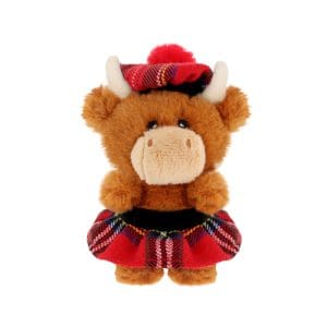 10cm Keeleco Adoptable Highland Cow with Kilt & Tammy