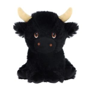 18cm Keeleco Black Shaggy Cow