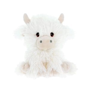 18cm Keeleco Cream Shaggy Cow