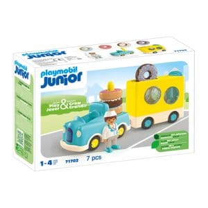 PLAYMOBIL 71702 JUNIOR: Crazy Doughnut Truck with Stacking and Sorting Feature