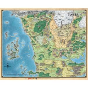 Z - *A Grade* Dungeons & Dragons RPG: Sword Coast Adventurer's Guide Faerun Map