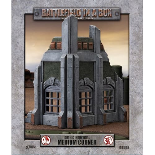 *B Grade* Battlefield In A Box: Gothic Industrial - Medium Corner - 30mm *B Grade* Battlefield In A Box: Gothic Industrial - Medium Corner - 30mm