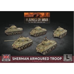 *B Grade* Flames of War: Sherman Armoured Troop (x5 Plastic)