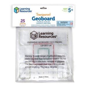 23cm 11 X 11 Pin Transparent Geoboard