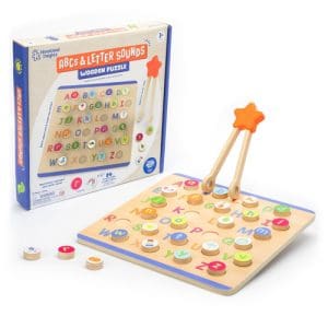 ABC Letter Sounds Puzzle 2-in-1 Wooden Alphabet Board