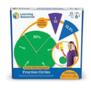 Double-Sided Magnetic Demonstration Rainbow Fraction Circles