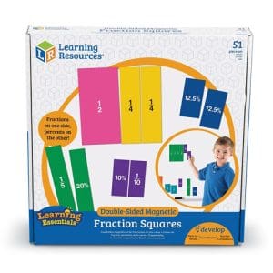 Double-Sided Magnetic Demonstration Rainbow Fraction Squares