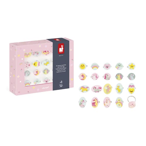Janod: Unicorn - 20 Adjustable Rings Janod: Unicorn - 20 Adjustable Rings