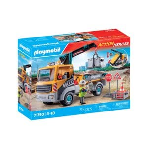 Playmobil 71750 Action Heroes Construction Site Truck With Crane