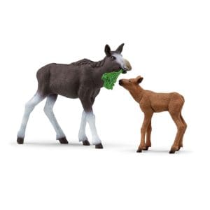 Schleich Moose with Calf