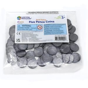 UK Play Money - Five Pence Pieces (Set of 100)
