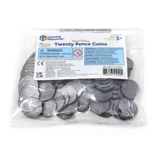 UK Play Money - Twenty Pence Pieces(Set of 100) UK Play Money - Twenty Pence Pieces(Set of 100)
