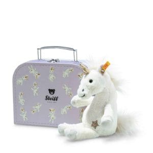 Unica dangling unicorn un suitcase, white