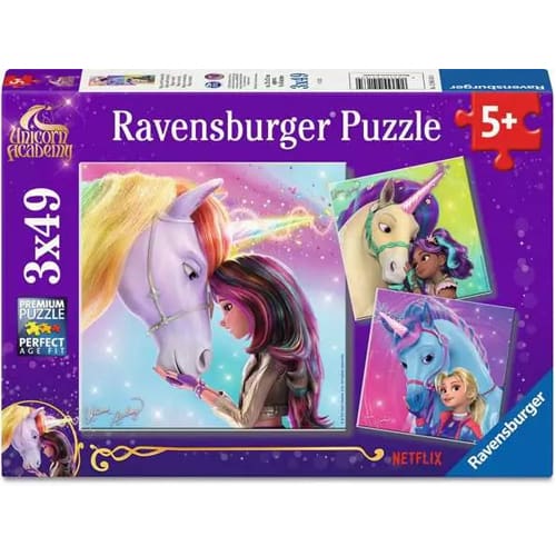 Unicorn Academy 3 Puzzles - 49 Pieces