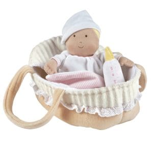 Carry Cot with Baby Grace with Bottle & Blanket