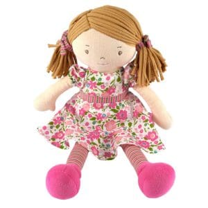 Fran - Lt Brown Hair in Dark Pink & Green Dress