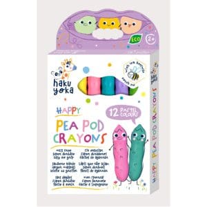 Haku Yoka Happy Pea Pod Crayons - 12 Pastel