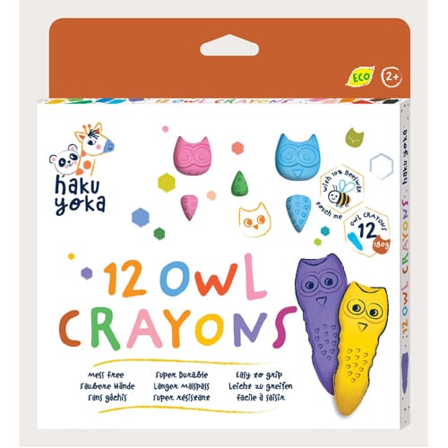 Haku Yoka Owl Crayons - 12 Colours Haku Yoka Owl Crayons - 12 Colours