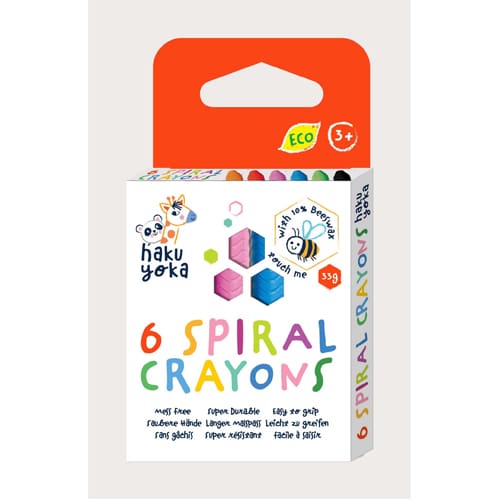 Haku Yoka Spiral Crayons - 6 Colours Haku Yoka Spiral Crayons - 6 Colours