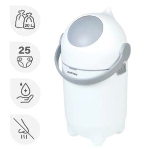 Nattou Dropy - Diaper Bin - White