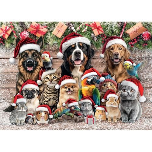Mr.Broccoli: Puzzle 1000 Pieces Christmas Hats Pets Mr.Broccoli: Puzzle 1000 Pieces Christmas Hats Pets