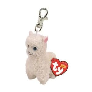 TY Lily Cream Llama Beanie Key Clip