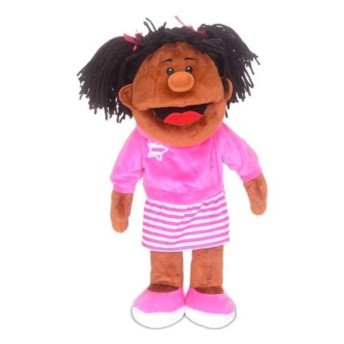 DUE FEB Black Girl Moving Mouth Hand Puppet DUE FEB Black Girl Moving Mouth Hand Puppet
