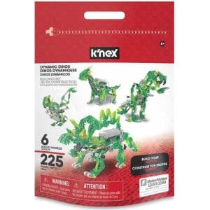 K'NEX Dynamic Dino 225 Pc/ 6 Model Motorised Set with Bag