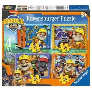 Ravensburger Rubble & Crew 4 in a Box (12, 16, 20, 24 Piece) Jigsaw Puzzles - Hard at work