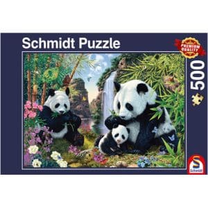 *A Grade* Panda Family At The Waterfall (500Pc)