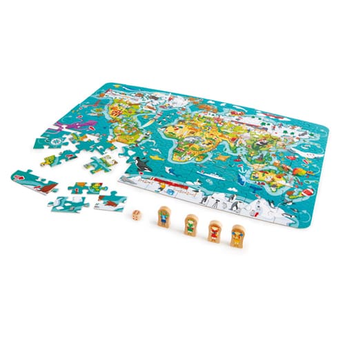*B Grade* Hape 2-in-1 World Tour Puzzle and Game *B Grade* Hape 2-in-1 World Tour Puzzle and Game