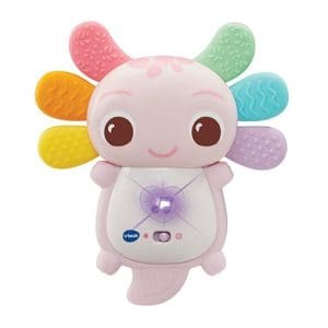 Rainbow Colours Axolotl Teether Pink