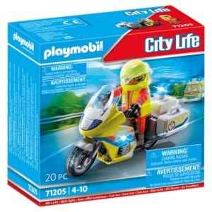 *A Grade* Playmobil 71205 City Life Emergency Motorcycle With Flashing Lights