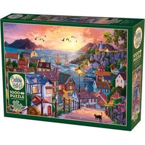 Coastal Town at Sunset Puzzle (1000 Pieces)