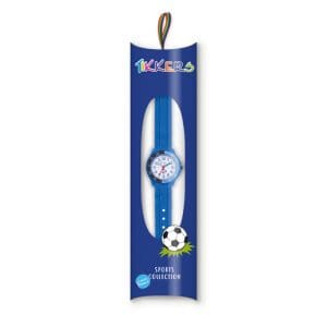 Tikkers Boys Blue Silicone Strap Football Time Teacher Watch TK0002
